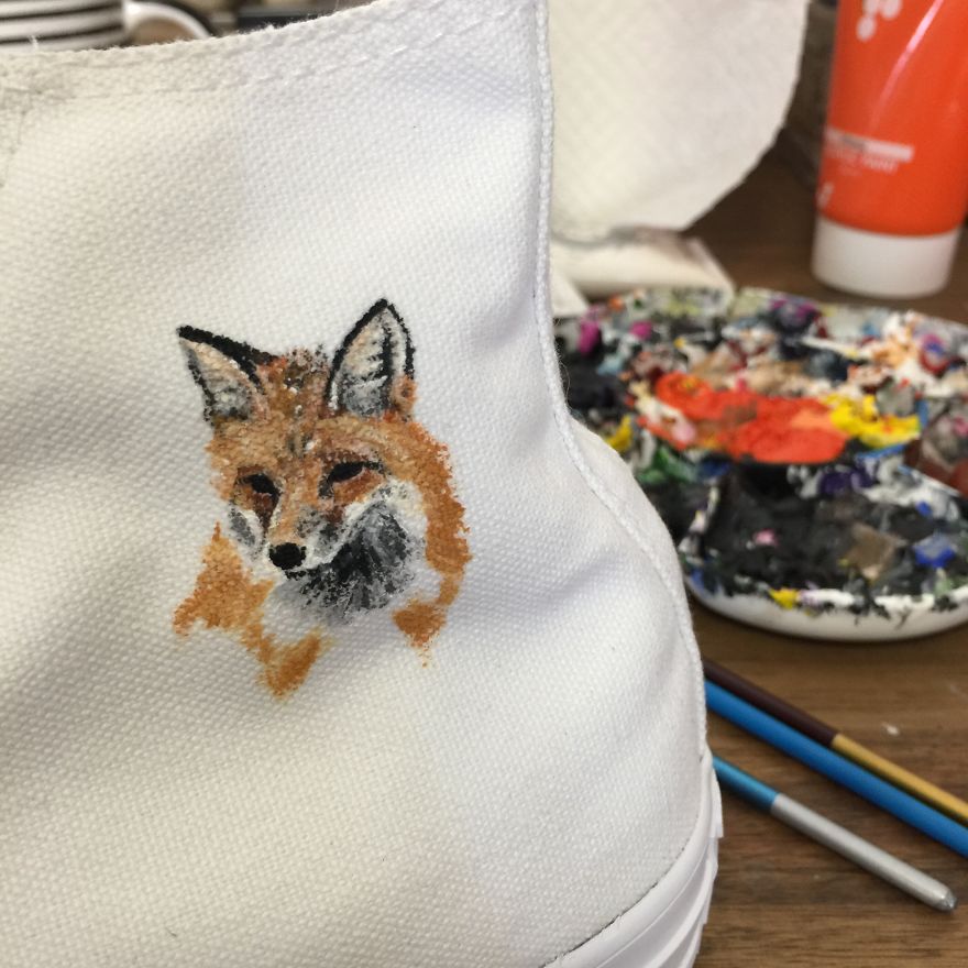 I Painted Beautiful Scenes From The Natural World On A Pair Of Converse