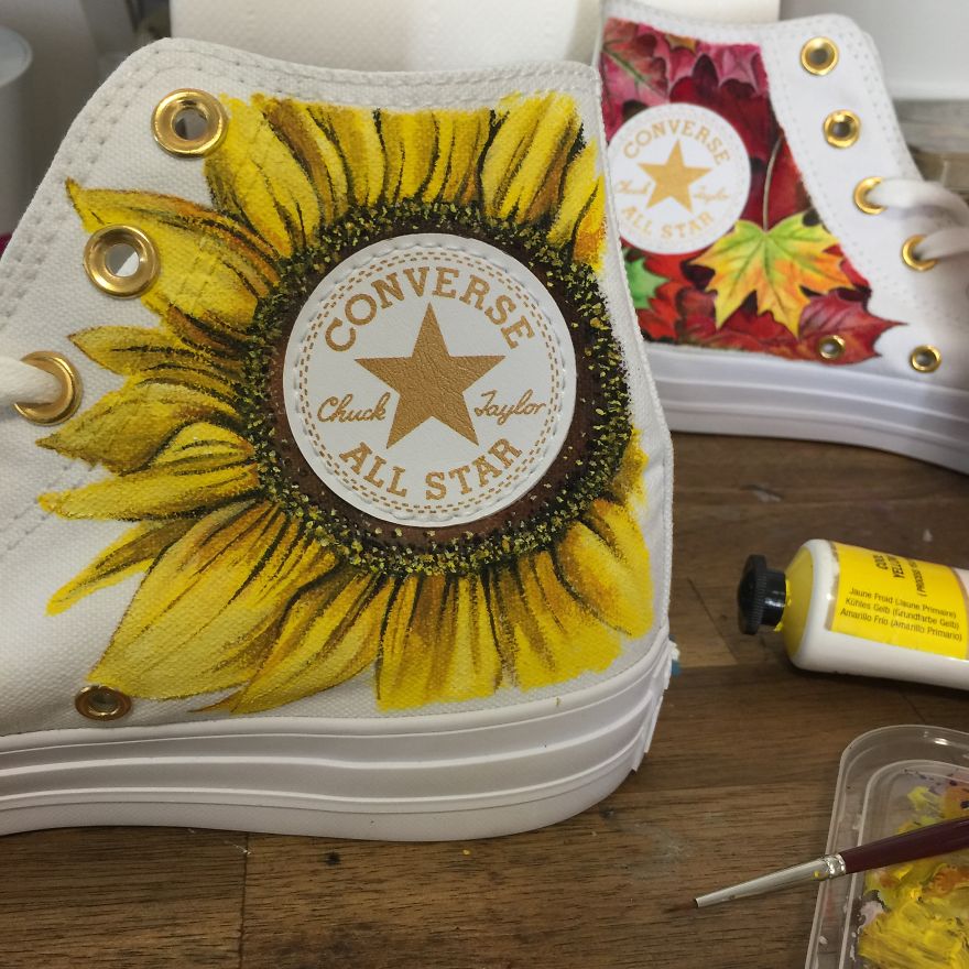 I Painted Beautiful Scenes From The Natural World On A Pair Of Converse