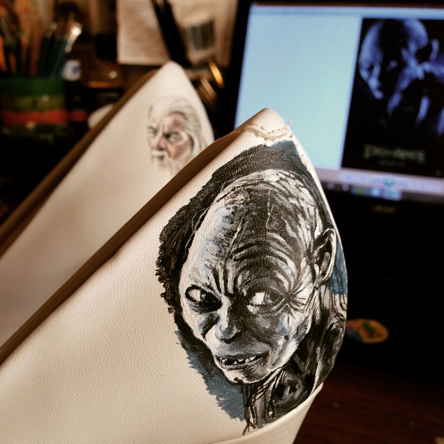 I Painted LOTR Characters On A Pair Of Boring White Heels