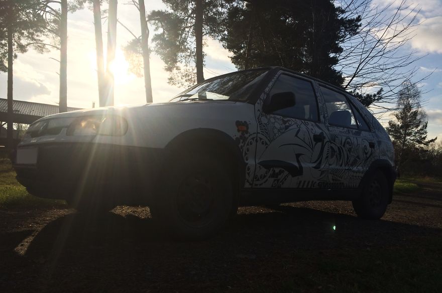 Hand Painted Car With A Brush