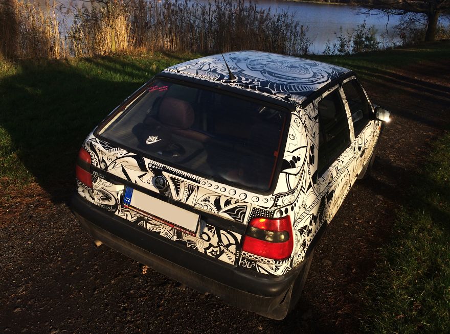 Hand Painted Car With A Brush