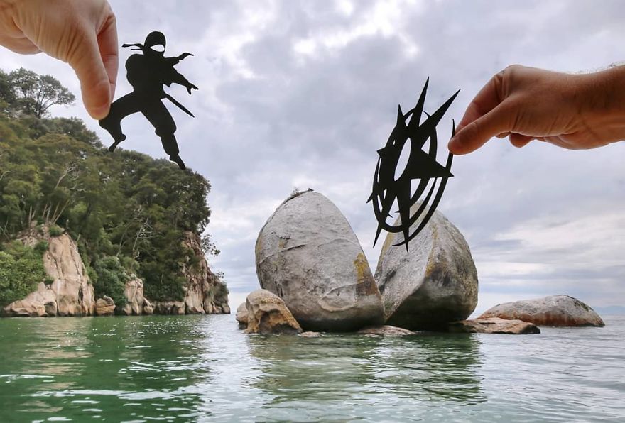 I Keep Transforming Famous Landmarks And Random Places Using Paper Cutouts (New Pics) I Keep Transforming Famous Landmarks And Random Places Using Paper Cutouts (New Pics)