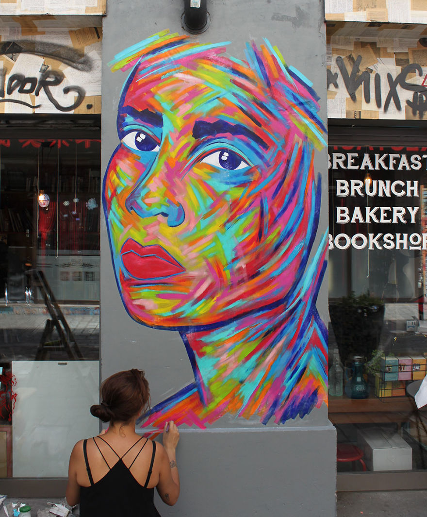 I Paint Colorful Portraits Of Women In The Streets Around The World