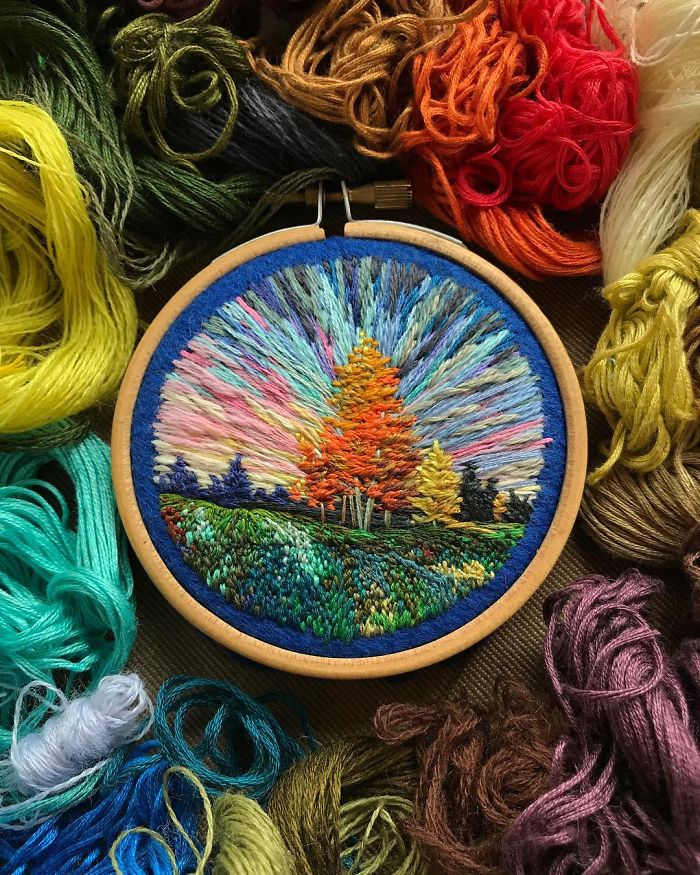 This Embroidery Artist Uses Thread Instead Of Paint To Create Amazing Landscape Scenes This Embroidery Artist Uses Thread Instead Of Paint To Create Amazing Landscape Scenes
