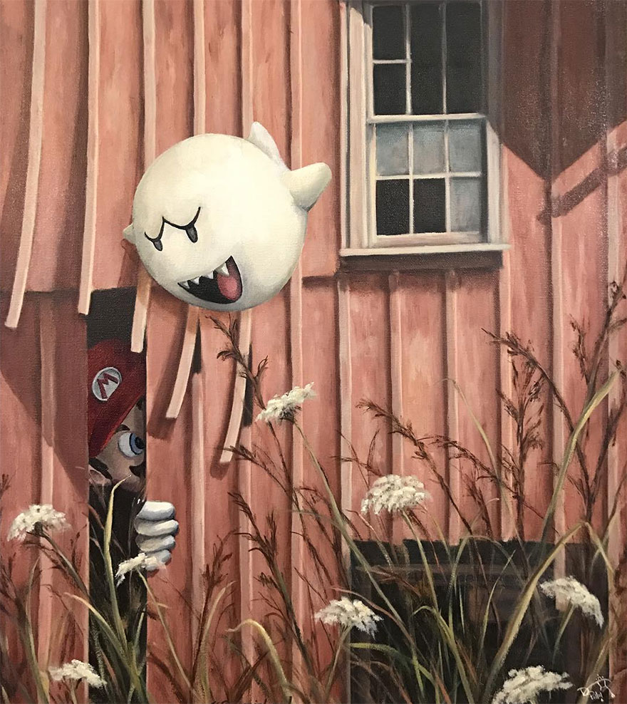 This Guy Continues To Paint Pop-Culture Characters Into Old Thrift-Store Paintings (New Pics) This Guy Continues To Paint Pop-Culture Characters Into Old Thrift-Store Paintings (New Pics)