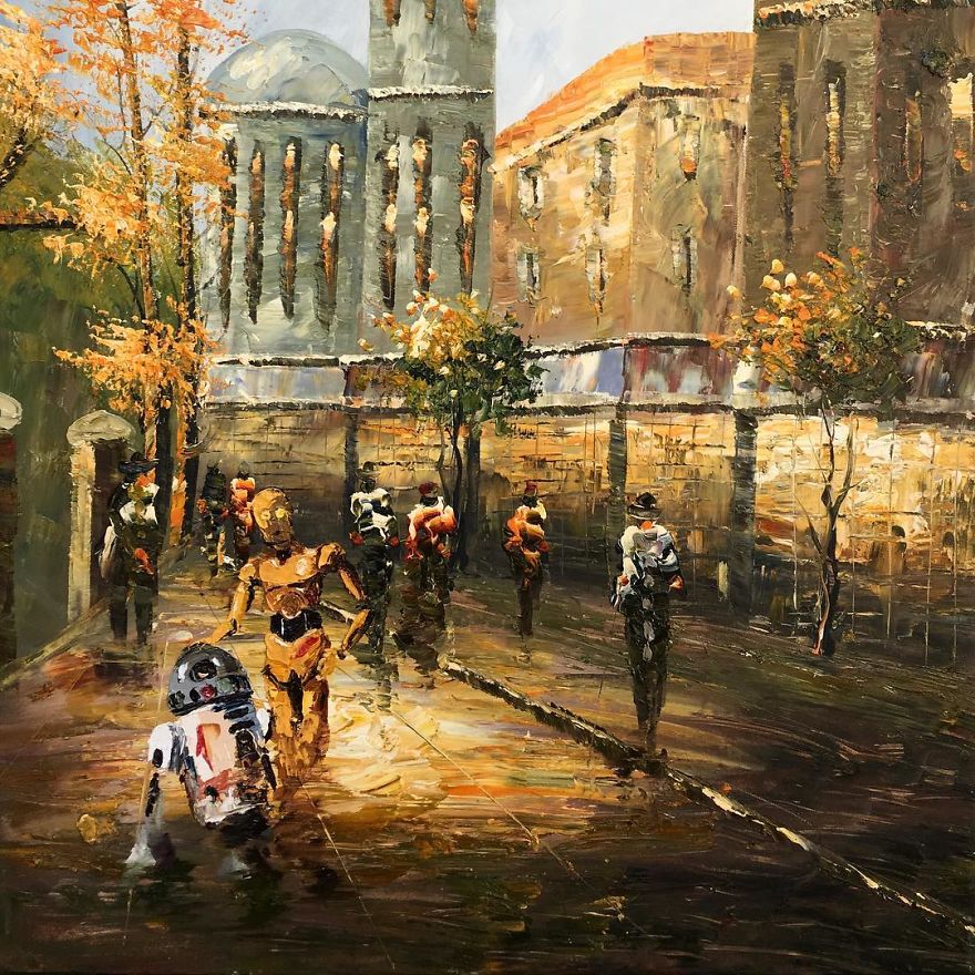 This Guy Continues To Paint Pop-Culture Characters Into Old Thrift-Store Paintings (New Pics) This Guy Continues To Paint Pop-Culture Characters Into Old Thrift-Store Paintings (New Pics)