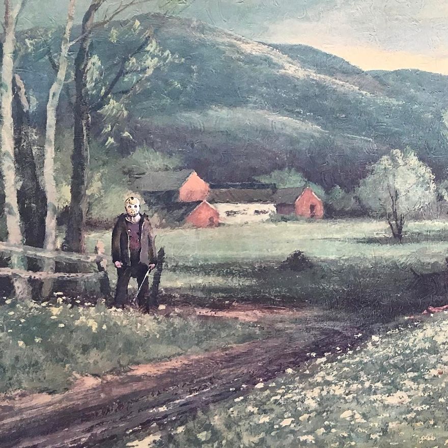 This Guy Continues To Paint Pop-Culture Characters Into Old Thrift-Store Paintings (New Pics) This Guy Continues To Paint Pop-Culture Characters Into Old Thrift-Store Paintings (New Pics)