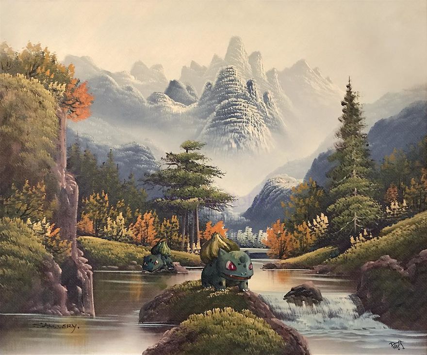 This Guy Continues To Paint Pop-Culture Characters Into Old Thrift-Store Paintings (New Pics) This Guy Continues To Paint Pop-Culture Characters Into Old Thrift-Store Paintings (New Pics)