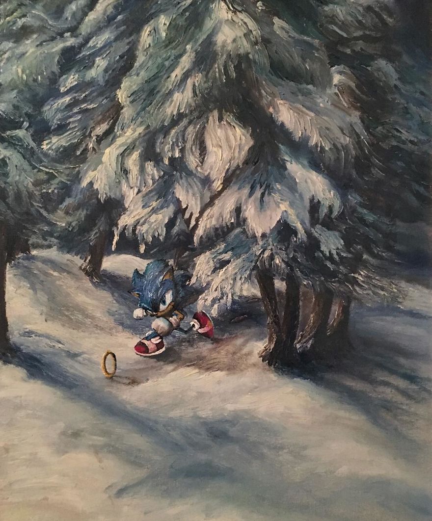 This Guy Continues To Paint Pop-Culture Characters Into Old Thrift-Store Paintings (New Pics) This Guy Continues To Paint Pop-Culture Characters Into Old Thrift-Store Paintings (New Pics)