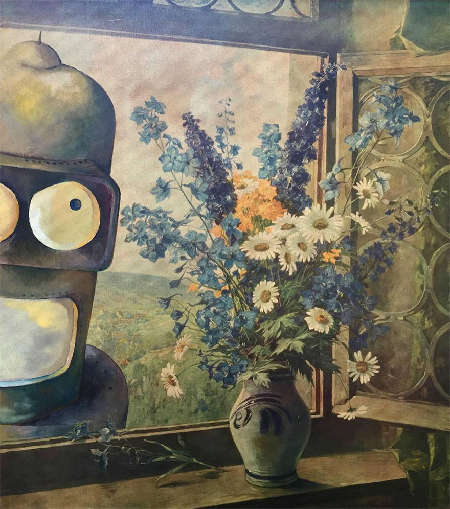 This Guy Continues To Paint Pop-Culture Characters Into Old Thrift-Store Paintings (New Pics) This Guy Continues To Paint Pop-Culture Characters Into Old Thrift-Store Paintings (New Pics)