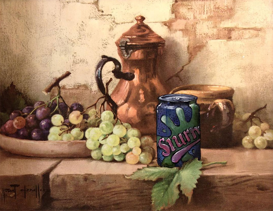 This Guy Continues To Paint Pop-Culture Characters Into Old Thrift-Store Paintings (New Pics) This Guy Continues To Paint Pop-Culture Characters Into Old Thrift-Store Paintings (New Pics)