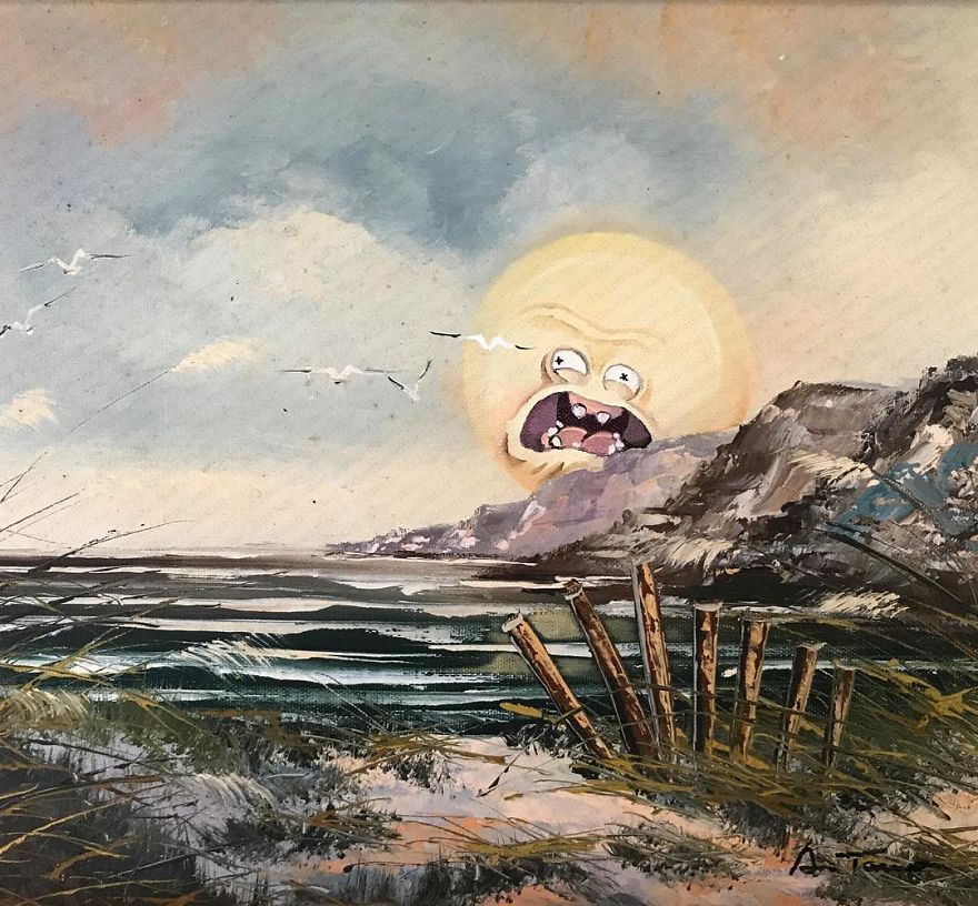 This Guy Continues To Paint Pop-Culture Characters Into Old Thrift-Store Paintings (New Pics) This Guy Continues To Paint Pop-Culture Characters Into Old Thrift-Store Paintings (New Pics)