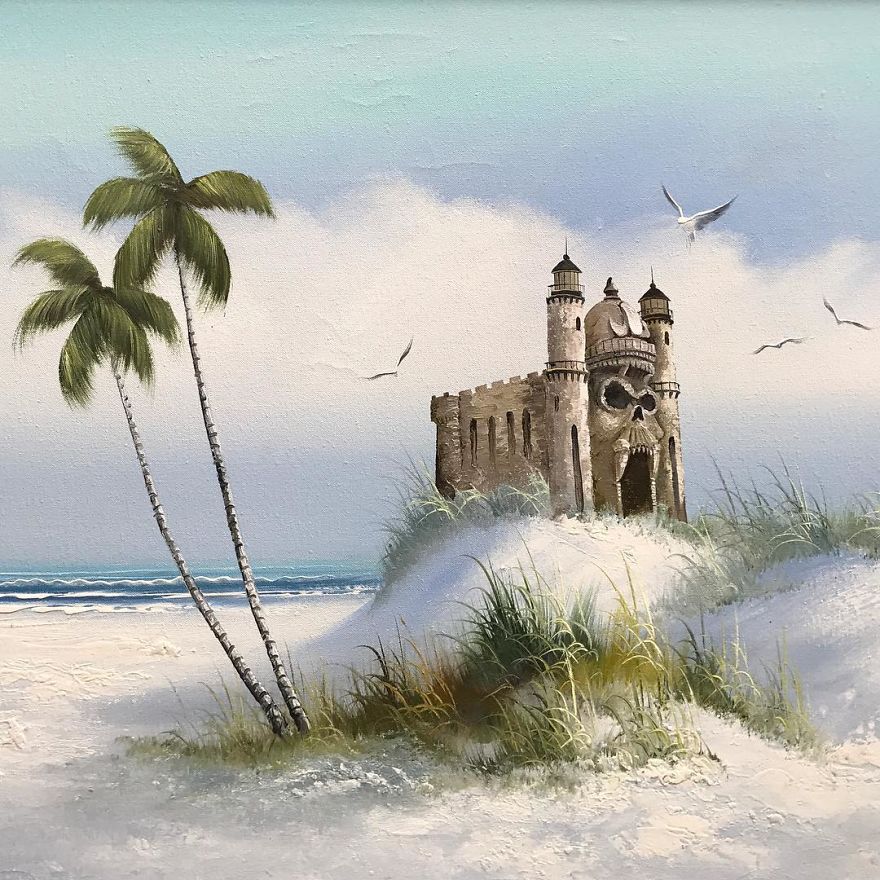 This Guy Continues To Paint Pop-Culture Characters Into Old Thrift-Store Paintings (New Pics) This Guy Continues To Paint Pop-Culture Characters Into Old Thrift-Store Paintings (New Pics)