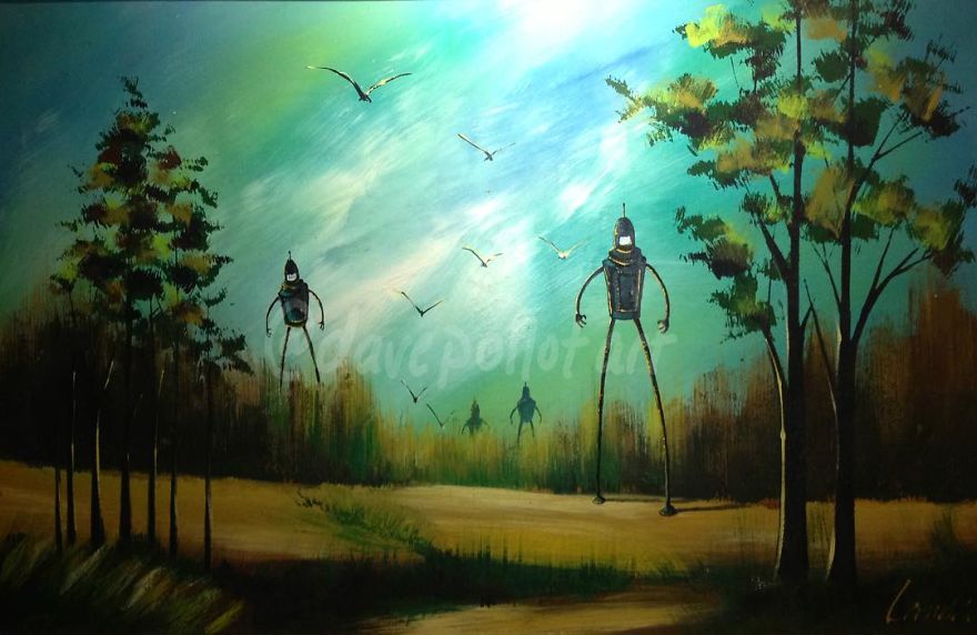 This Guy Continues To Paint Pop-Culture Characters Into Old Thrift-Store Paintings (New Pics) This Guy Continues To Paint Pop-Culture Characters Into Old Thrift-Store Paintings (New Pics)