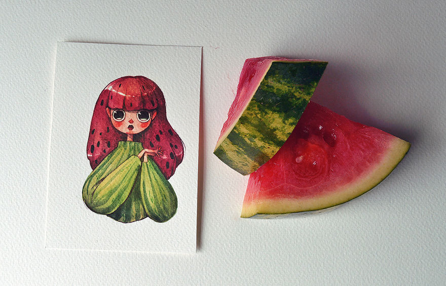 I Spent A Couple Months Re-Imagining Fruits And Vegetables As Watercolor Characters I Spent A Couple Months Re-Imagining Fruits And Vegetables As Watercolor Characters
