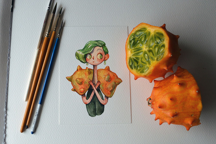 I Spent A Couple Months Re-Imagining Fruits And Vegetables As Watercolor Characters I Spent A Couple Months Re-Imagining Fruits And Vegetables As Watercolor Characters
