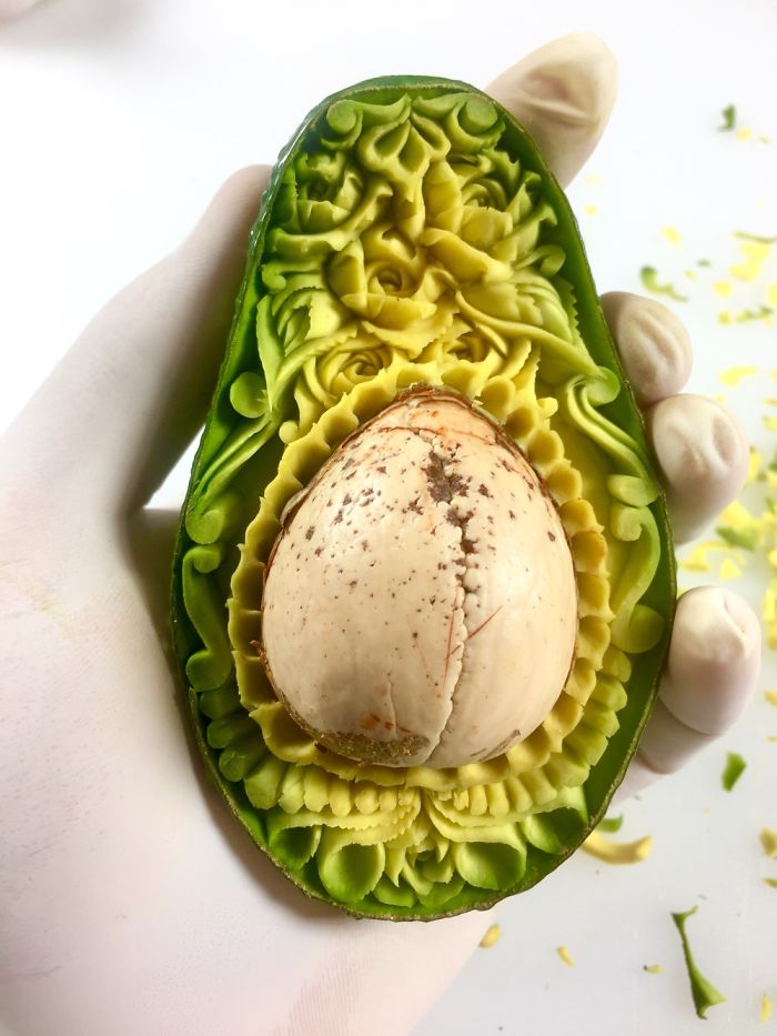 This Avocado Took Me 30 Minutes To Hand Carve This Avocado Took Me 30 Minutes To Hand Carve