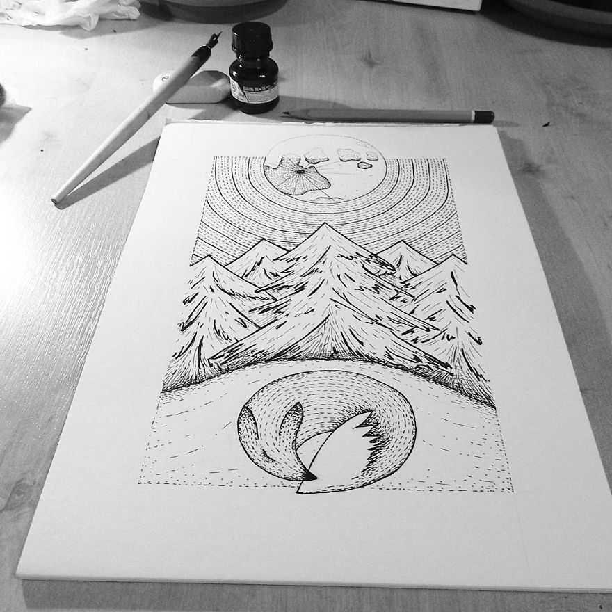 I Enjoy Drawing Ink Dots And Lines