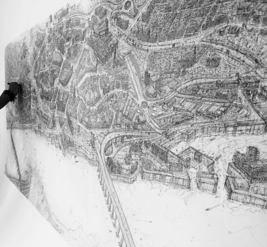 It Took This Artist 3 Months To Complete A Detailed Dundee Cityscape It Took This Artist 3 Months To Complete A Detailed Dundee Cityscape