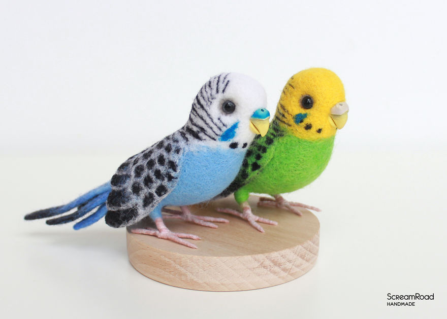 I Made Cute Felted Pair Of Budgies I Made Cute Felted Pair Of Budgies