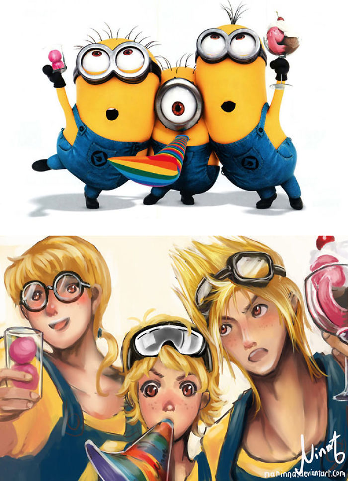 Artists Reimagine Non-Human Cartoon Characters As Humans, And The Results Are Absolutely Awesome Artists Reimagine Non-Human Cartoon Characters As Humans, And The Results Are Absolutely Awesome