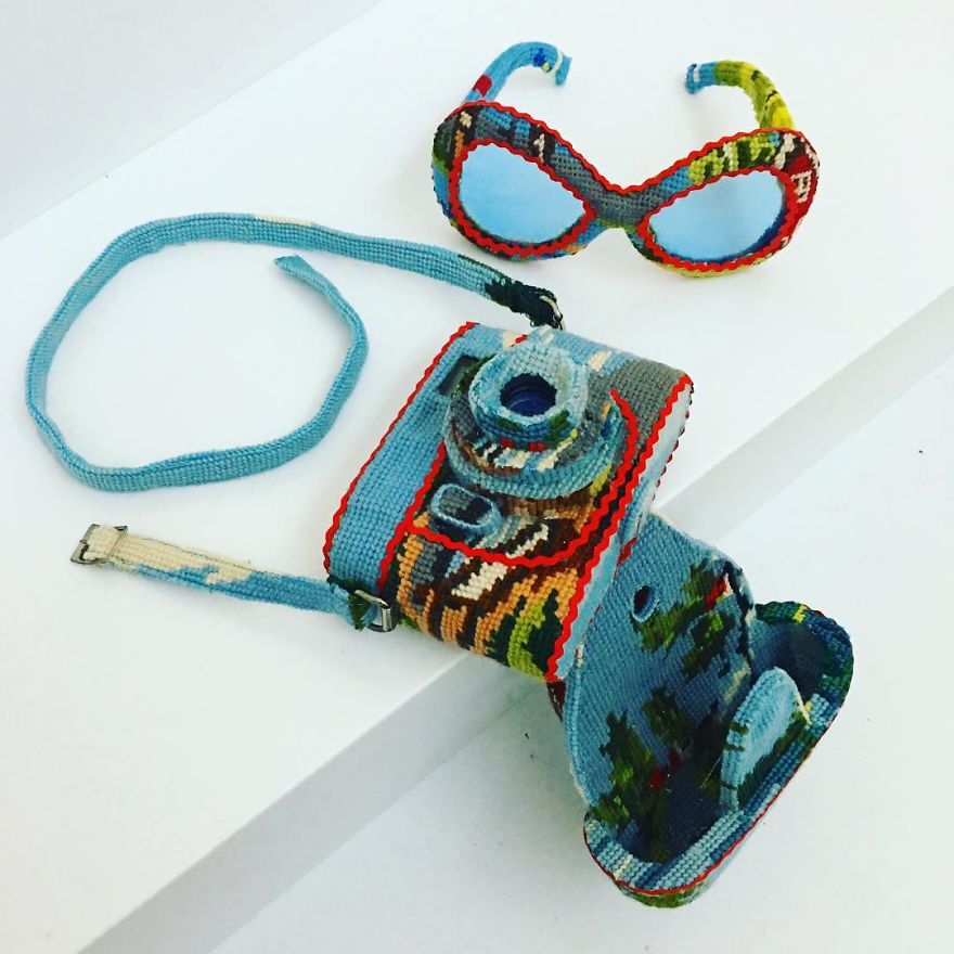 Artist Gives A Second Life To Vintage Household Objects By “Dressing Them Up” In Cross-Stitched Patterns Artist Gives A Second Life To Vintage Household Objects By “Dressing Them Up” In Cross-Stitched Patterns
