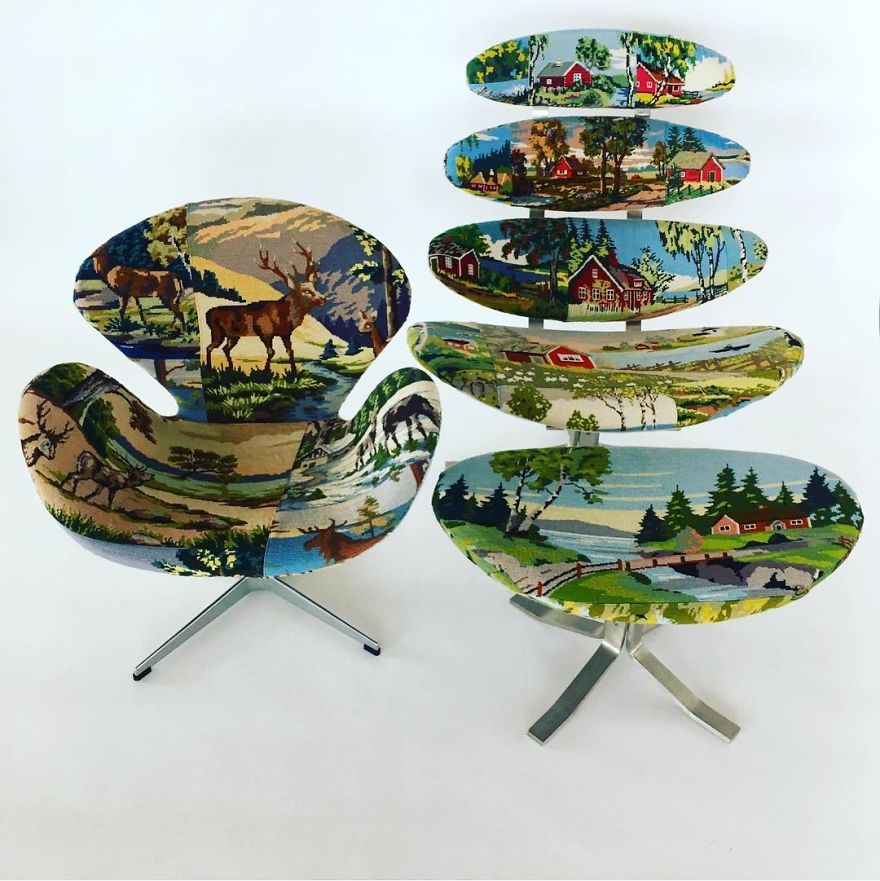 Artist Gives A Second Life To Vintage Household Objects By “Dressing Them Up” In Cross-Stitched Patterns Artist Gives A Second Life To Vintage Household Objects By “Dressing Them Up” In Cross-Stitched Patterns