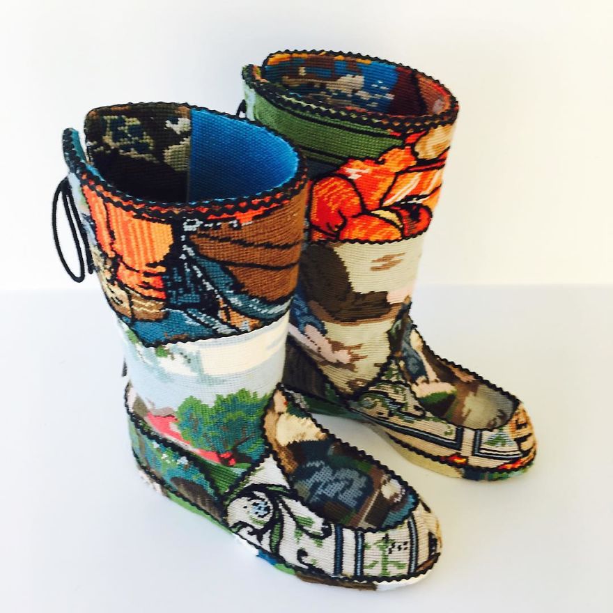 Artist Gives A Second Life To Vintage Household Objects By “Dressing Them Up” In Cross-Stitched Patterns Artist Gives A Second Life To Vintage Household Objects By “Dressing Them Up” In Cross-Stitched Patterns
