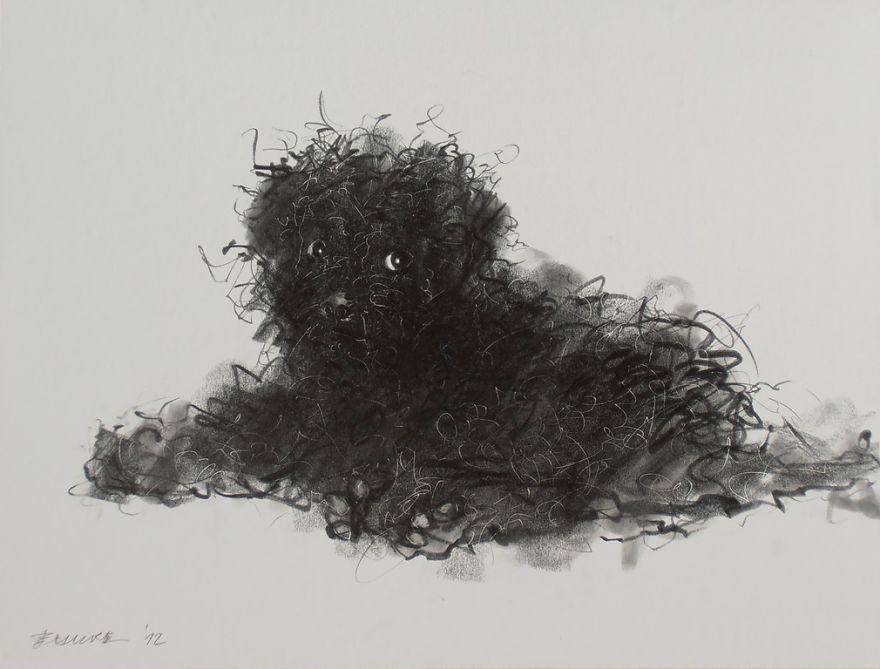 Gloomy Portraits Of Dogs That Seem To Fade Into The Paper