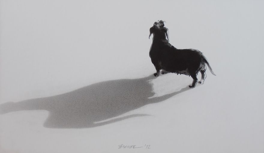 Gloomy Portraits Of Dogs That Seem To Fade Into The Paper