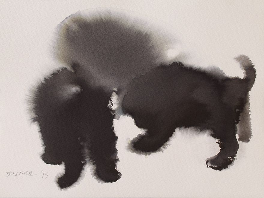 Gloomy Portraits Of Dogs That Seem To Fade Into The Paper