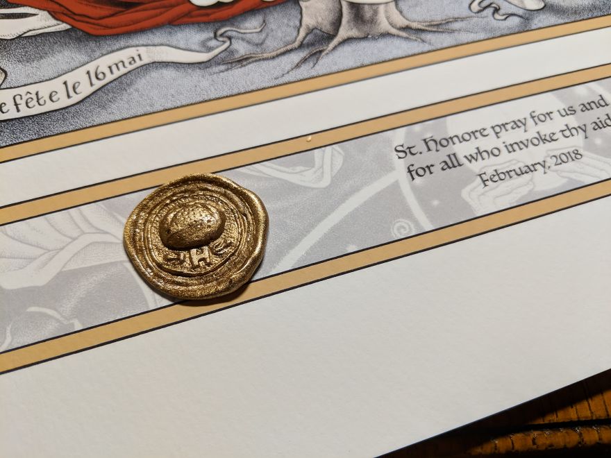 My Friend The Baker Couldn’t Find A Print Of The Patron Saint Of Baking, So I Drew One For Her!