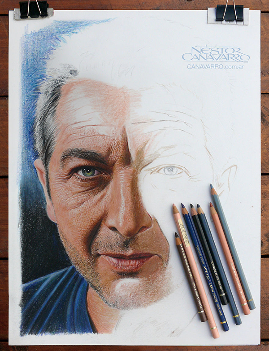 I Draw A Detailed Portrait Of Ricardo Darín Only With Colored Pencils I Draw A Detailed Portrait Of Ricardo Darín Only With Colored Pencils