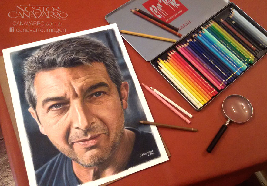 I Draw A Detailed Portrait Of Ricardo Darín Only With Colored Pencils I Draw A Detailed Portrait Of Ricardo Darín Only With Colored Pencils