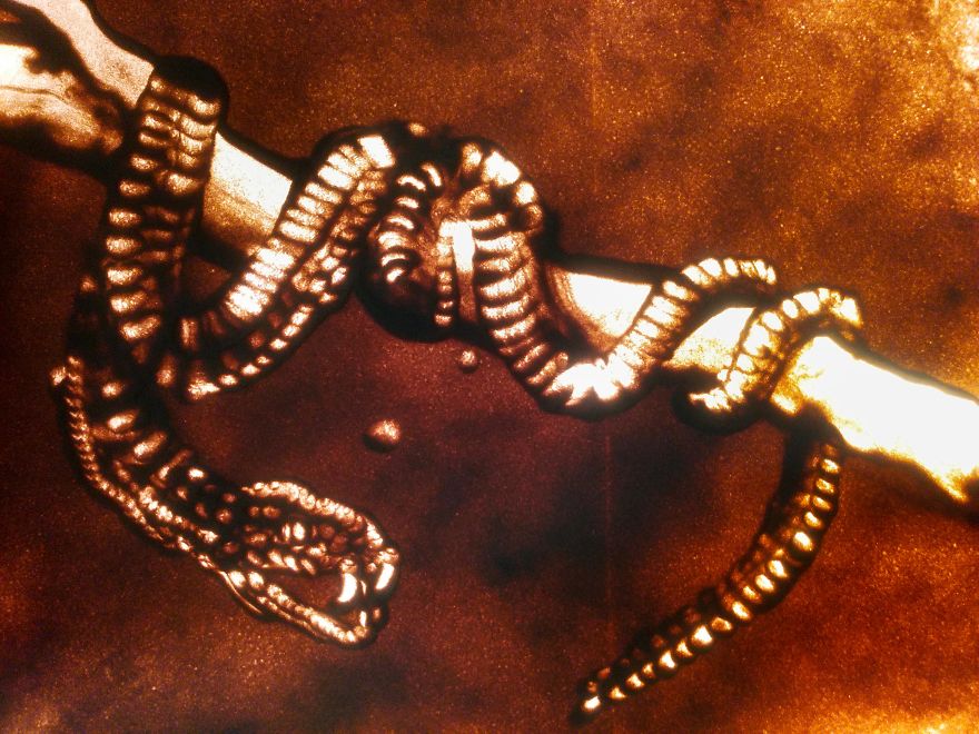 Sandtober: I Made These Sand Art Drawings For Inktober Challenge With Sand As A Medium Sandtober: I Made These Sand Art Drawings For Inktober Challenge With Sand As A Medium