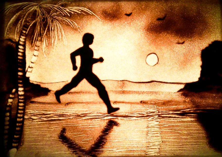 Sandtober: I Made These Sand Art Drawings For Inktober Challenge With Sand As A Medium Sandtober: I Made These Sand Art Drawings For Inktober Challenge With Sand As A Medium