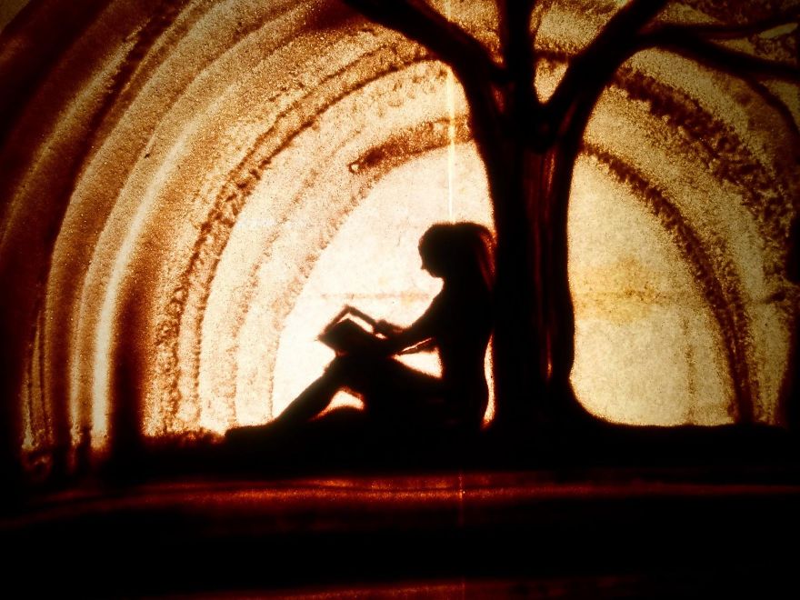 Sandtober: I Made These Sand Art Drawings For Inktober Challenge With Sand As A Medium Sandtober: I Made These Sand Art Drawings For Inktober Challenge With Sand As A Medium