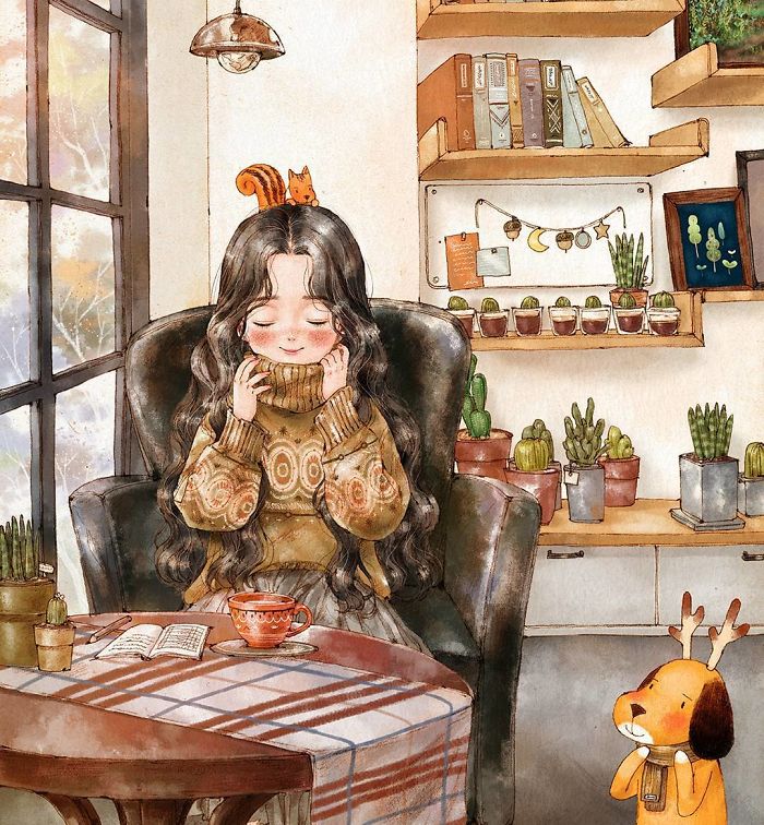 Happiness In Living Alone Revealed In 65 Illustrations By Korean Artist Happiness In Living Alone Revealed In 65 Illustrations By Korean Artist