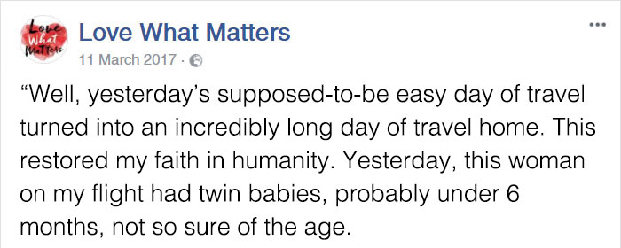 The Way This Stranger Saved A Mom With Twins From Being Kicked Off A Flight Will Melt Your Heart