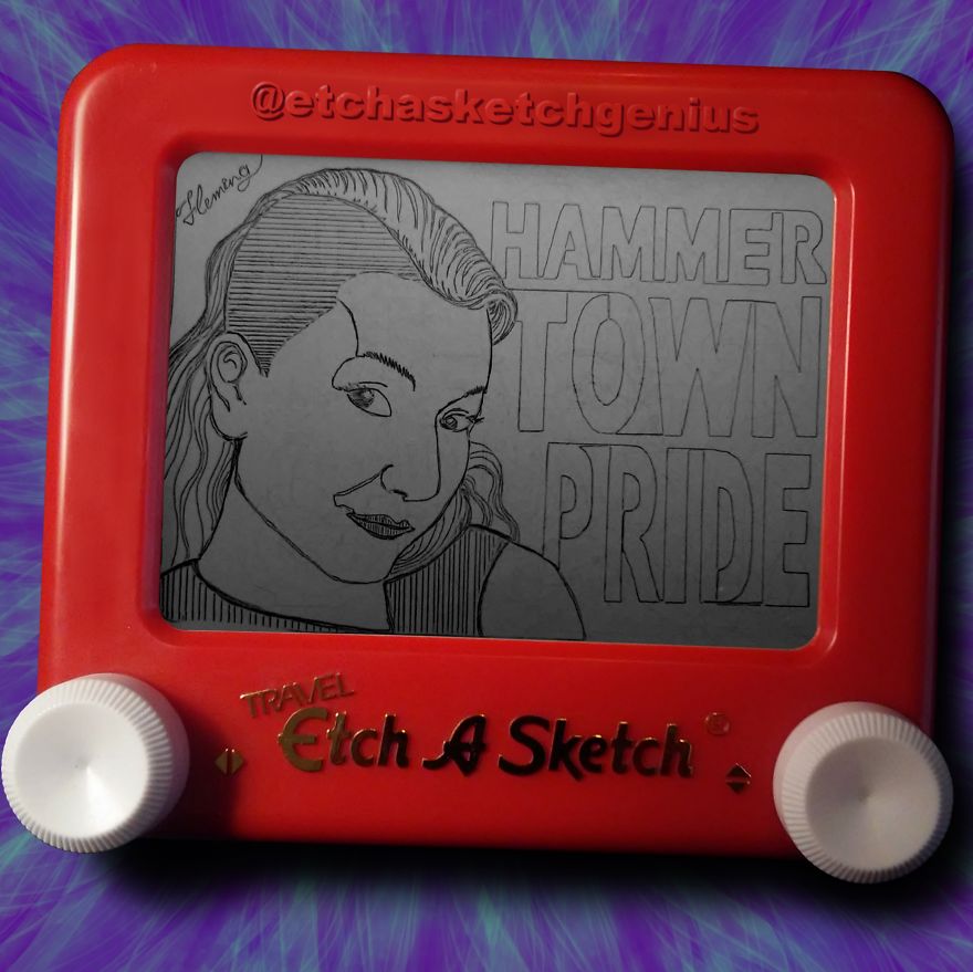 I’ve Been Surprising Random Instagram Followers Of Mine With Etch-A-Sketch Portraits Of Themselves I’ve Been Surprising Random Instagram Followers Of Mine With Etch-A-Sketch Portraits Of Themselves