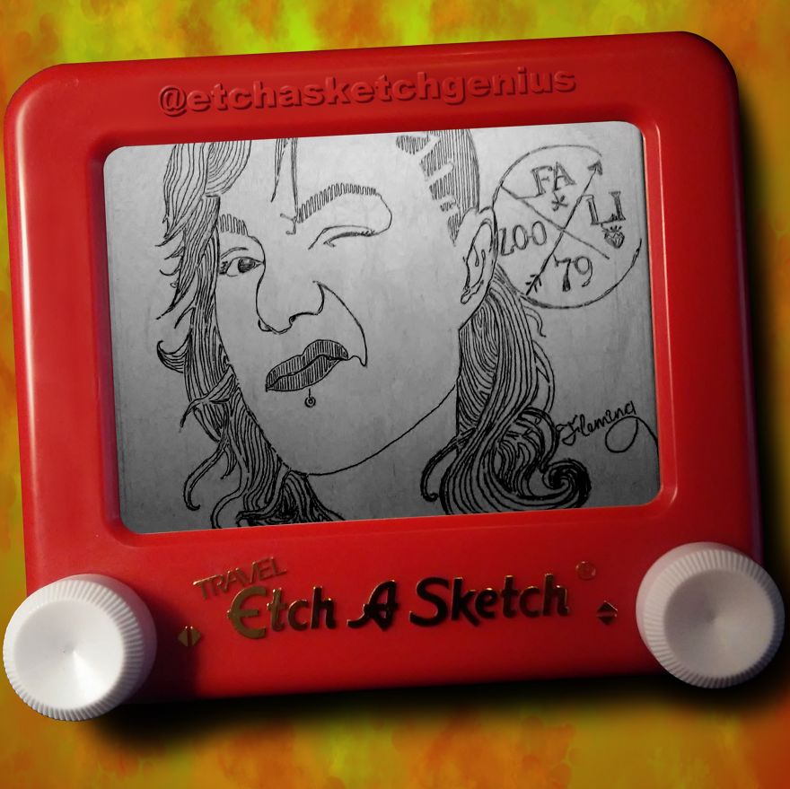 I’ve Been Surprising Random Instagram Followers Of Mine With Etch-A-Sketch Portraits Of Themselves I’ve Been Surprising Random Instagram Followers Of Mine With Etch-A-Sketch Portraits Of Themselves