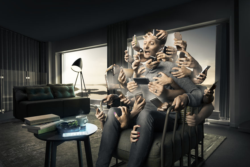 I Used 30 Hands To Create Satire Image About Online Society I Used 30 Hands To Create Satire Image About Online Society