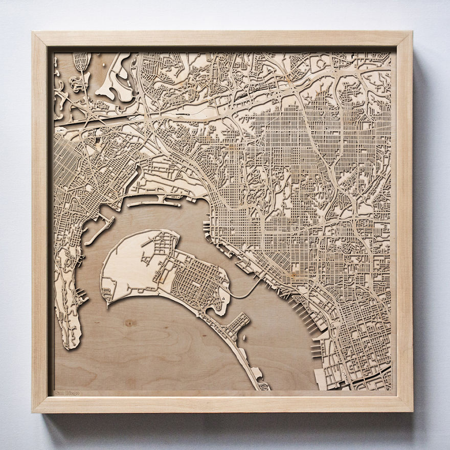 30+ Wooden City Maps That Will Make You Search For Your House!
