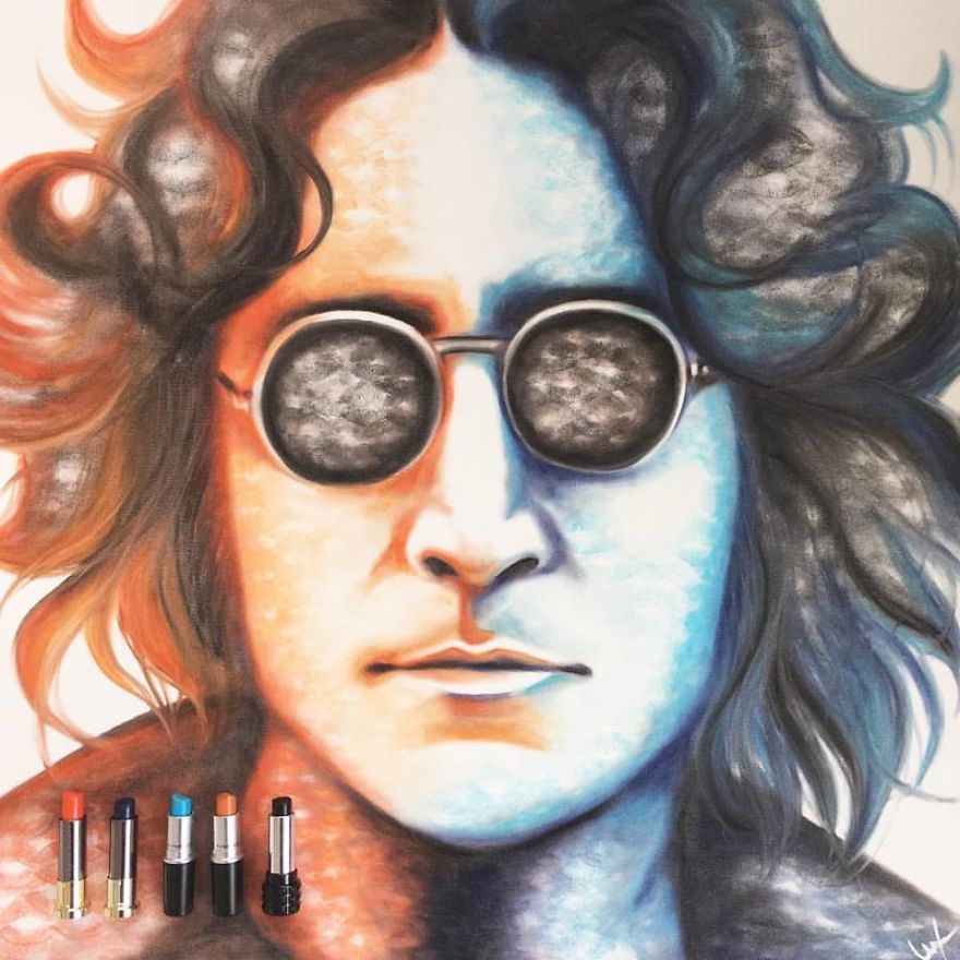 I Use My Lips And Lipsticks To Create These Paintings