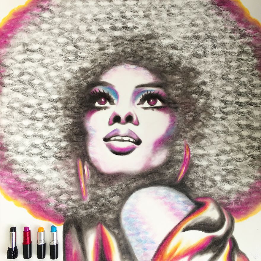 I Use My Lips And Lipsticks To Create These Paintings