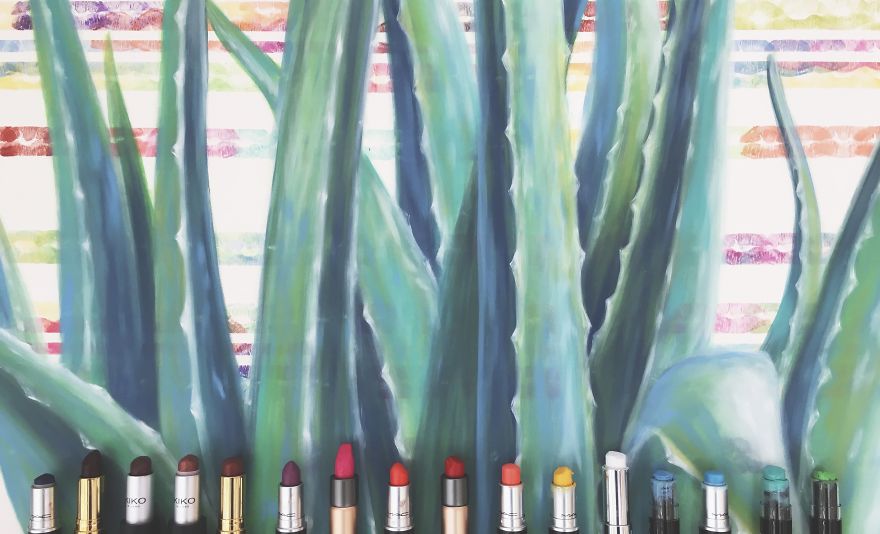 I Use My Lips And Lipsticks To Create These Paintings