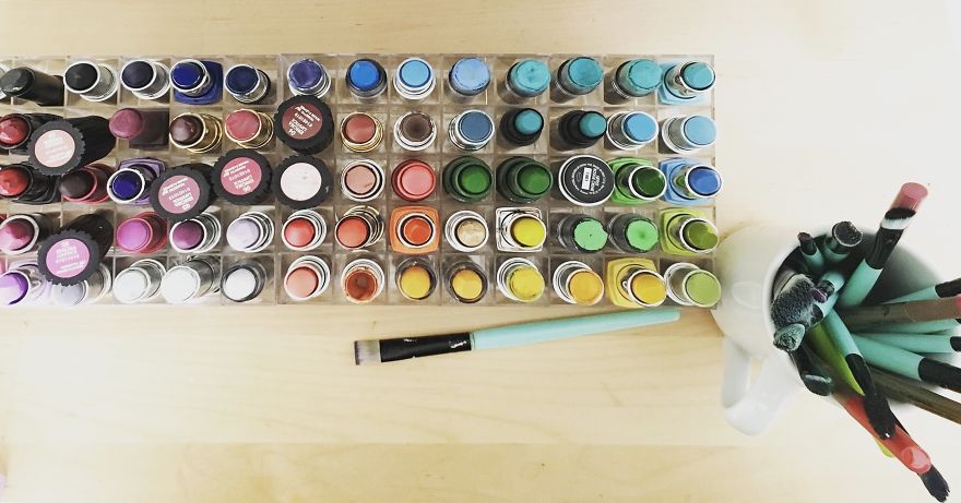 I Use My Lips And Lipsticks To Create These Paintings