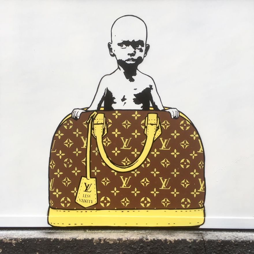 The Street Artist Forces The Viewer To Reflect When Seeing His Artworks On The Walls