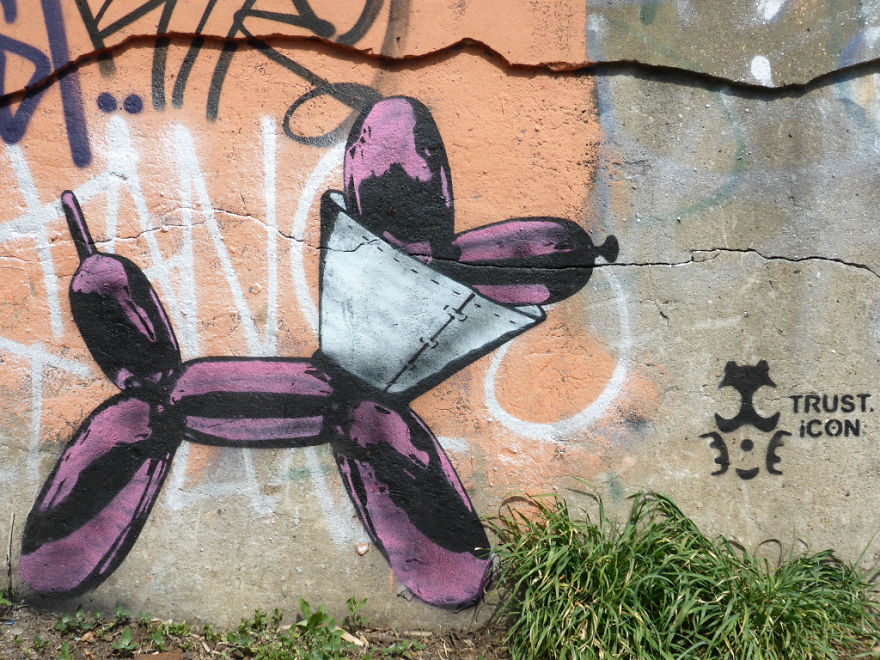 The Street Artist Forces The Viewer To Reflect When Seeing His Artworks On The Walls