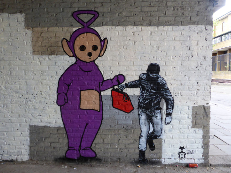 The Street Artist Forces The Viewer To Reflect When Seeing His Artworks On The Walls